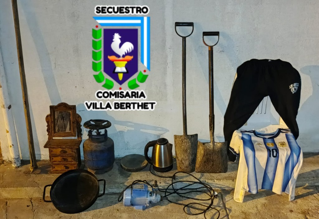 VILLA BERTHET: ESCLARECIERON DOS HECHOS DE HURTO Y RECUPERARON LA TOTALIDAD DE LOS BIENES