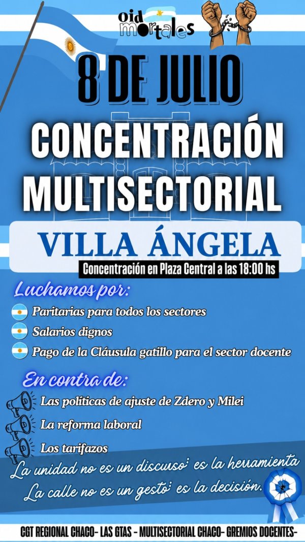 FEDERACI&Oacute;N SITECH CONVOCA A UNA CONCENTRACI&Oacute;N MULTISECTORIAL EN VILLA &Aacute;NGELA PARA RECLAMAR MEJORAS SALARIALES Y LA RESTITUCI&Oacute;N DE LA CL&Aacute;USULA GATILLO