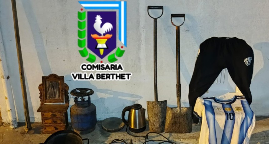 VILLA BERTHET: ESCLARECIERON DOS HECHOS DE HURTO Y RECUPERARON LA TOTALIDAD DE LOS BIENES