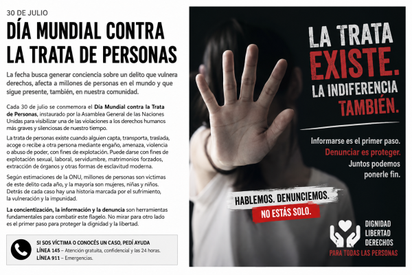 D&Iacute;A MUNDIAL CONTRA LA TRATA DE PERSONAS: UNA LUCHA QUE EXIGE COMPROMISO Y CONCIENCIA