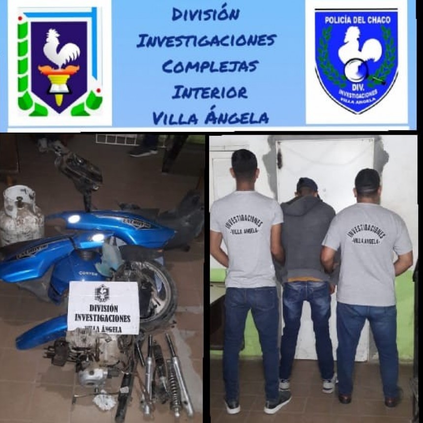 Villa Ángela: UN JOVEN DE 17 AÑOS ES DETENIDO LUEGO DE ROBAR UNA MOTO Y AMENAZAR CON LESIONAR A SU FAMILIA SI ES DETENIDO