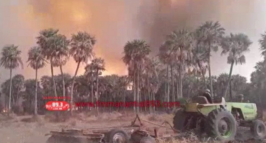Samuh&uacute;: IMPRESIONANTE INCENDIO EN EL LOTE N&deg; 17