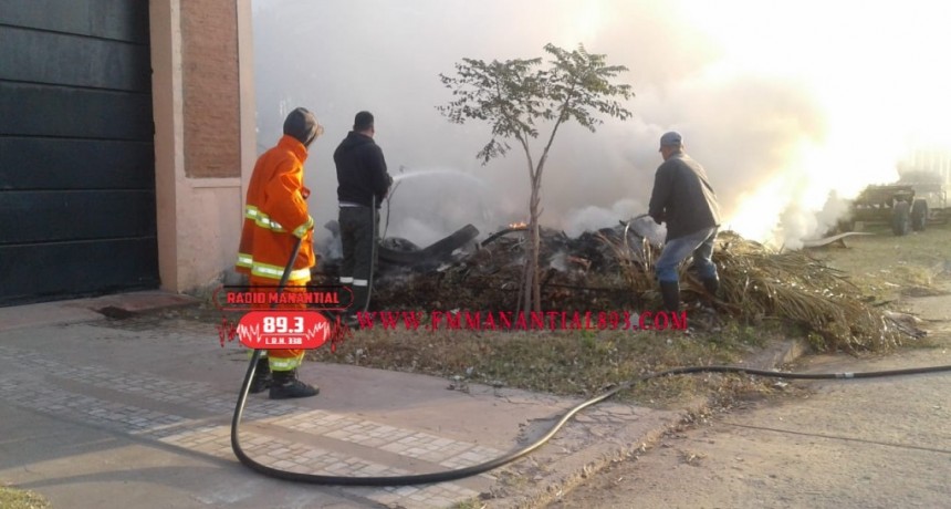 Villa &Aacute;ngela: PERSONAL DE LA DIVISI&Oacute;N DE BOMBEROS Y BOMBEROS VOLUNTARIOS EXTINGUIERON UN INCENDIO DE BASURA Y PASTIZAL