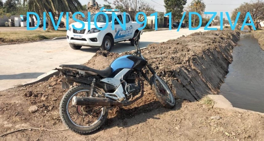 Villa &Aacute;ngela: ENCUENTRAN UNA MOTO ABANDONADA EN UN CANAL Y DESCUBREN QUE EL PROPIETARIO FUE HERIDO CON UN ARMA BLANCA