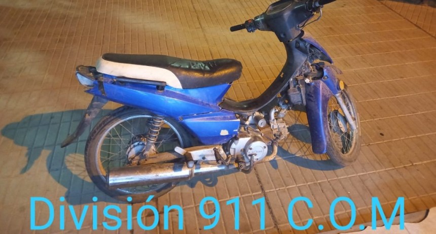 Villa &Aacute;ngela: EL PERSONAL POLICIAL LOGRA EL RECUPERO DE UNA MOTO Y DETIENE AL SUPUESTO AUTOR DEL HECHO.