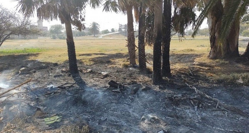 Villa &Aacute;ngela: Personal de la Divisi&oacute;n Bomberos intervino en el Incendio de Pasto en el Parque del Centenario