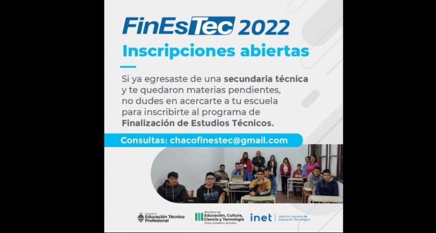 PROGRAMA DE FINALIZACI&Oacute;N DE ESTUDIOS PARA ESCUELAS T&Eacute;CNICAS: CONVOCATORIA A ESTUDIANTES QUE ADEUDAN MATERIAS