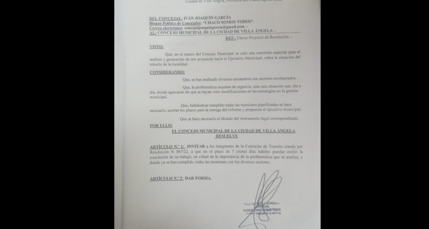 Villa &Aacute;ngela: Cjal. Joaqu&iacute;n Garc&iacute;a | &ldquo;LA COMISI&Oacute;N DE TR&Aacute;NSITO DEBE EMITIR UN DICTAMEN LO M&Aacute;S ANTES POSIBLE&rdquo;