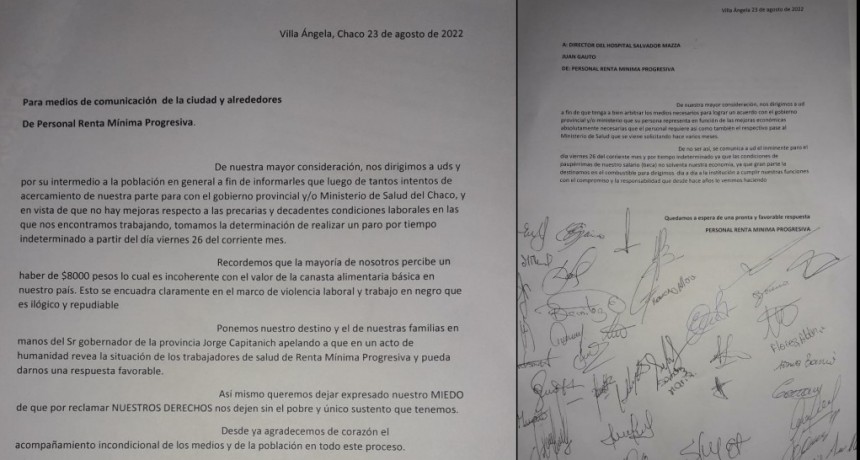 Villa &Aacute;ngela: TRABAJADORES DE RENTA M&Iacute;NIMA PROGRESIVA INICIAN UN PARO INDETERMINADO A PARTIR DEL 26 DE AGOSTO