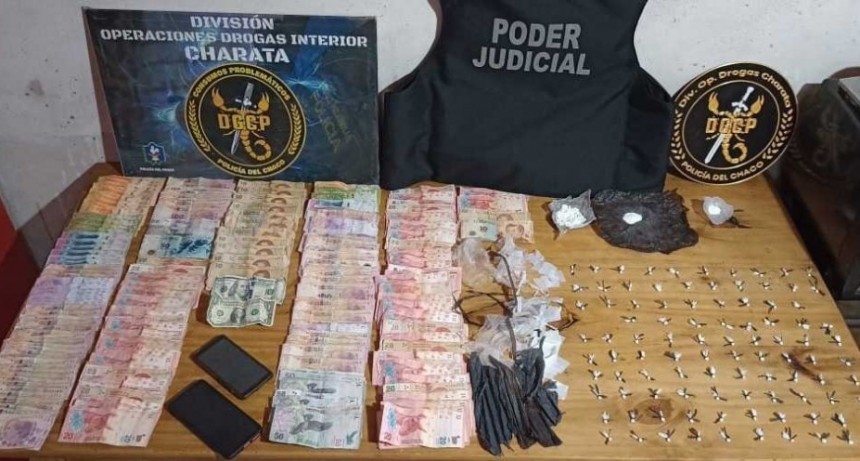 Charata: En tres allanamientos secuestran marihuana, coca&iacute;na y dinero en efectivo