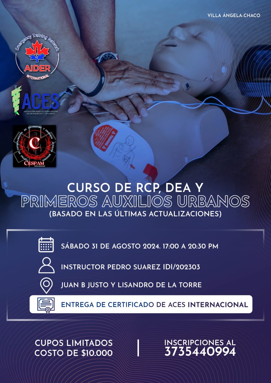 CURSO DE RCP, DEA Y PRIMEROS AUXILIOS URBANOS EN VILLA ÁNGELA 