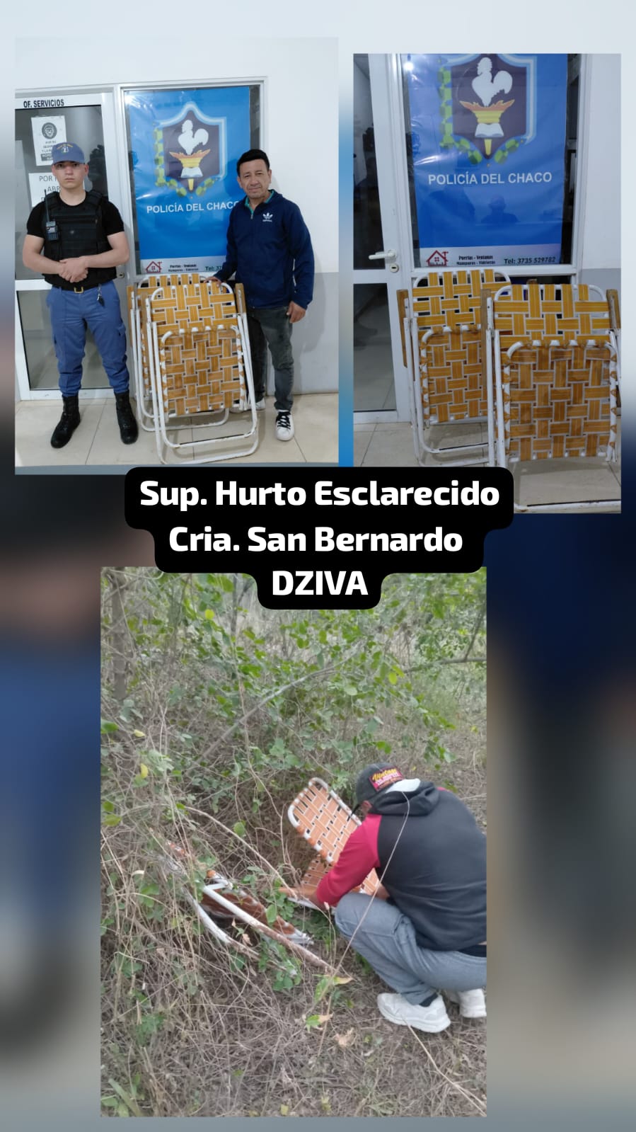 SAN BERNARDO: LADRÓN ROBÓ DOS SILLETAS Y LA POLICÍA LAS RECUPERÓ 