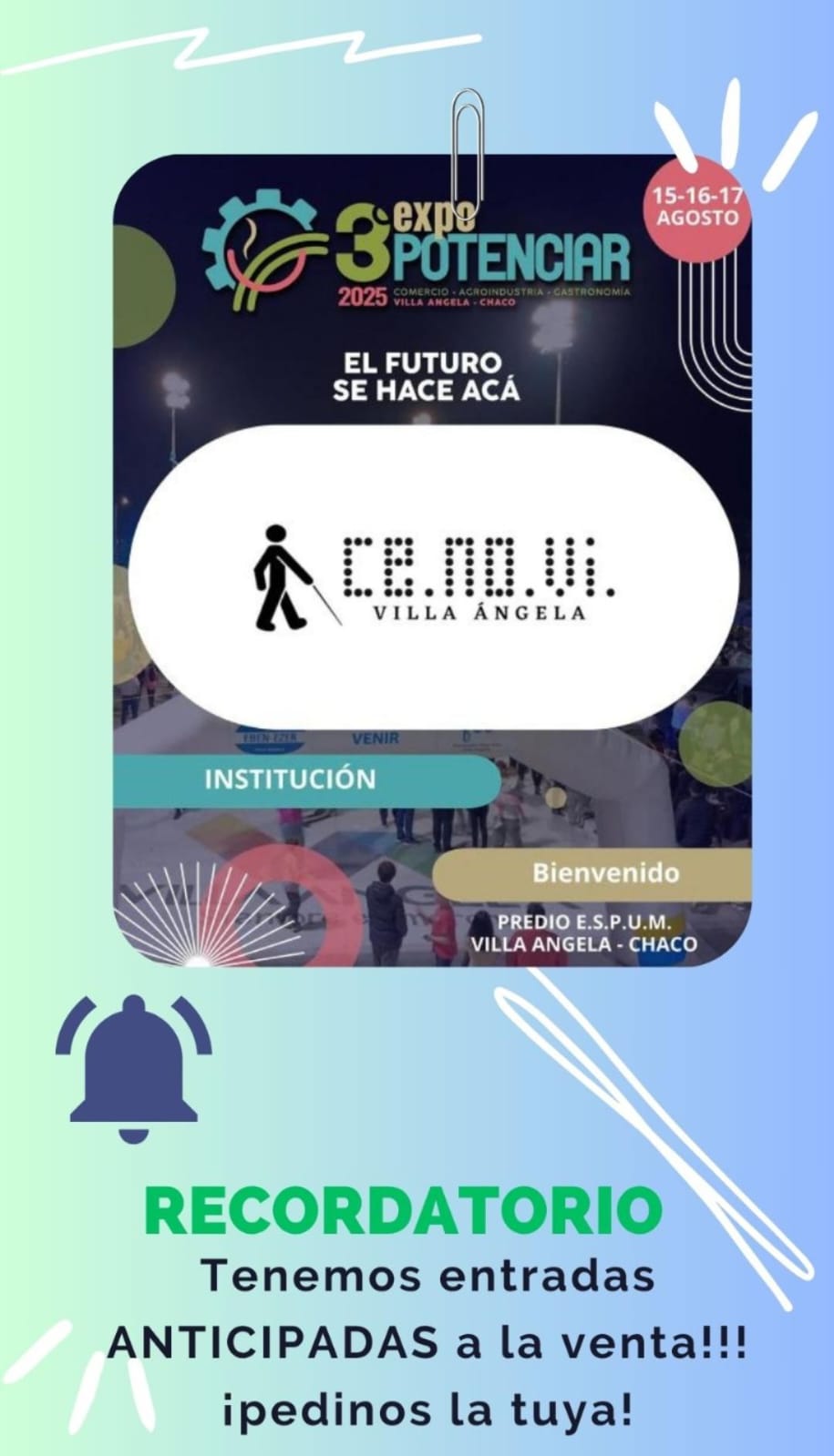 VILLA &Aacute;NGELA: CE.NO.VI PARTICIPA DE LA EXPO POTENCIAR 2025 Y VENDE ENTRADAS ANTICIPADAS 