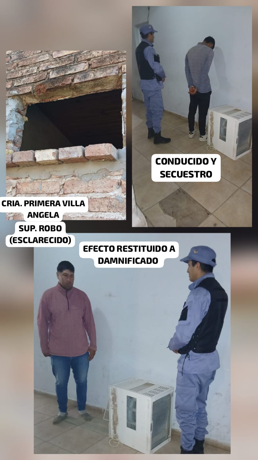 VILLA &Aacute;NGELA: UN HOMBRE SE AUSENT&Oacute; DE SU CASA Y LE ROBARON EL AIRE ACONDICIONADO 
