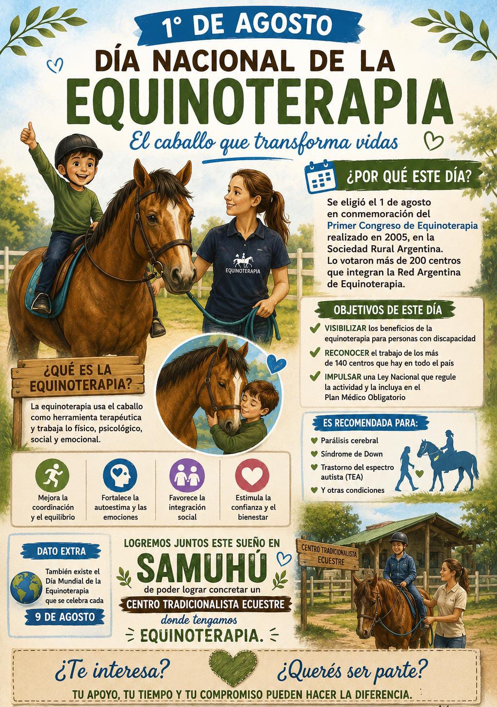 D&Iacute;A NACIONAL DE LA EQUINOTERAPIA: UNA TERAPIA QUE TRANSFORMA VIDAS A TRAV&Eacute;S DEL V&Iacute;NCULO CON EL CABALLO