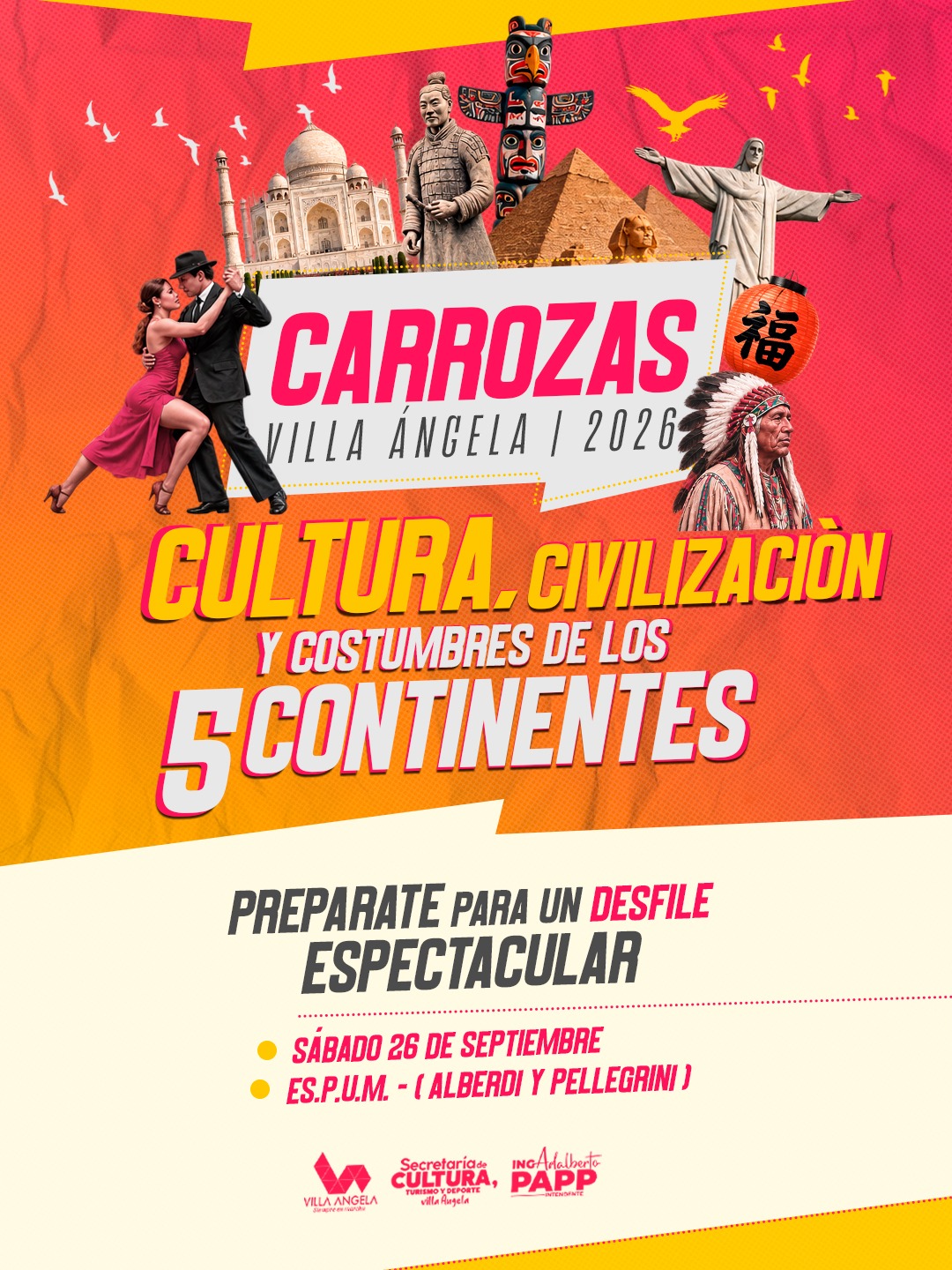 ESTUDIANTINA 2026: EL MUNICIPIO DE VILLA &Aacute;NGEA LANZ&Oacute; LA CONVOCATORIA PARA LA INSCRIPCI&Oacute;N DE CARROZAS