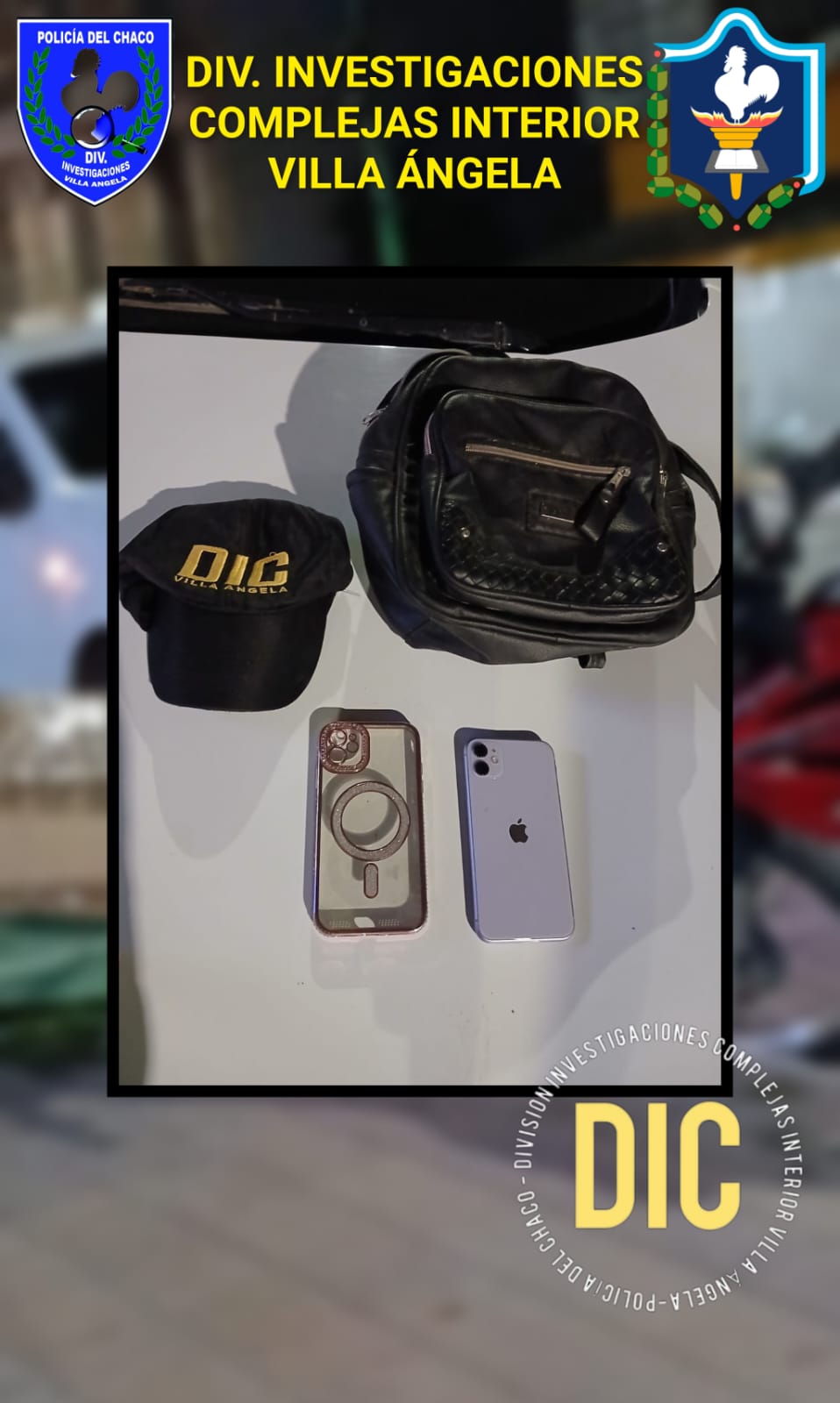 RECUPERARON UN IPHONE Y UNA MOCHILA DENUNCIADOS COMO SUSTRA&Iacute;DOS DE UN HOTEL TRANSITORIO EN VILLA &Aacute;NGELA