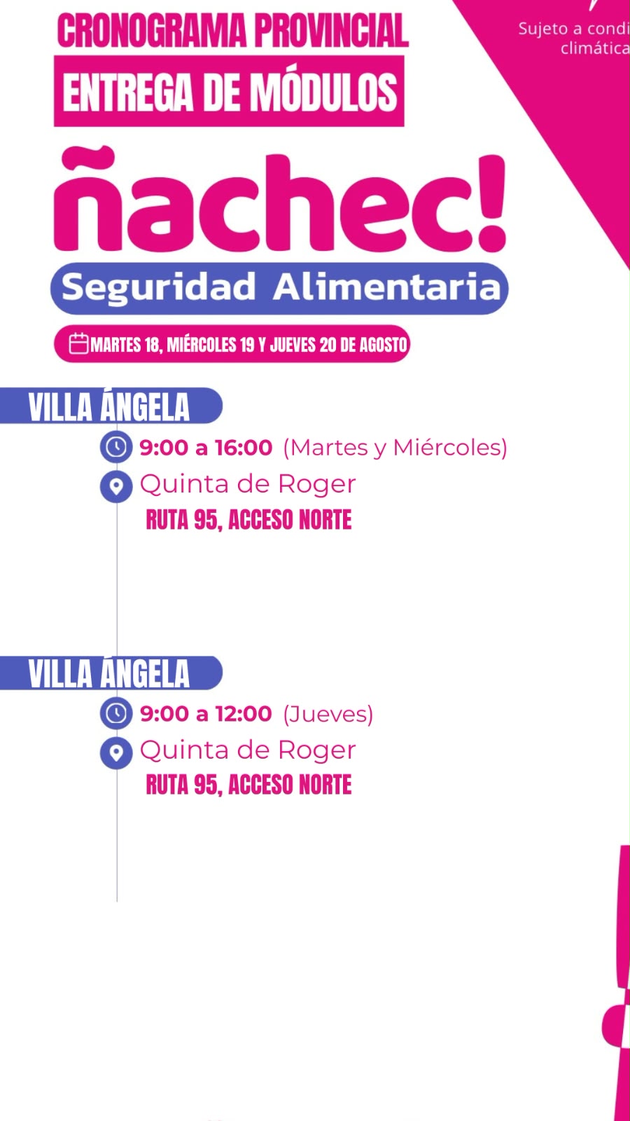 VILLA &Aacute;NGELA: &Ntilde;ACHEC ENTREGAR&Aacute; LOS M&Oacute;DULOS DE AGOSTO Y SUMAR&Aacute; 200 CUPOS M&Aacute;S