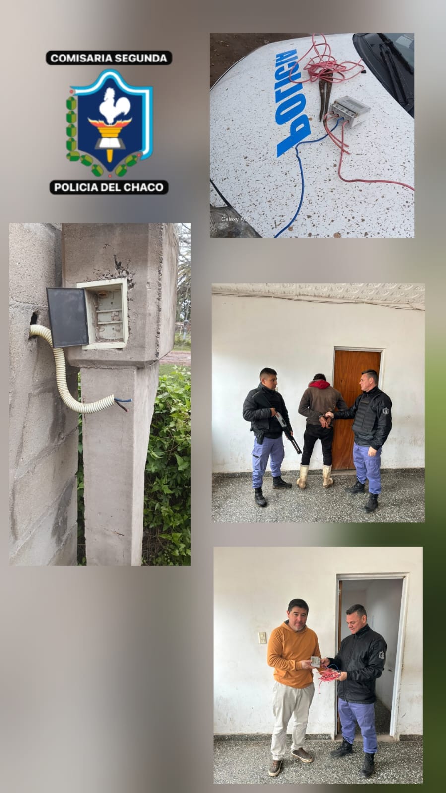 VILLA &Aacute;NGELA: LA COMISAR&Iacute;A SEGUNDA ESCLARECI&Oacute; UN ROBO Y RECUPER&Oacute; UN MEDIDOR Y CABLES