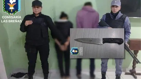 Las Bre&ntilde;as: Una pareja fue detenida tras un violento asalto a punta de cuchillo