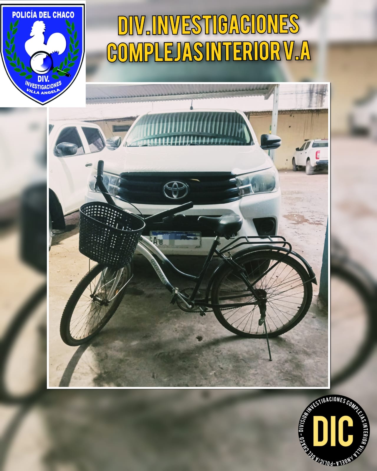 Villa Angela: Recuperaron una bicicleta denunciada como robada