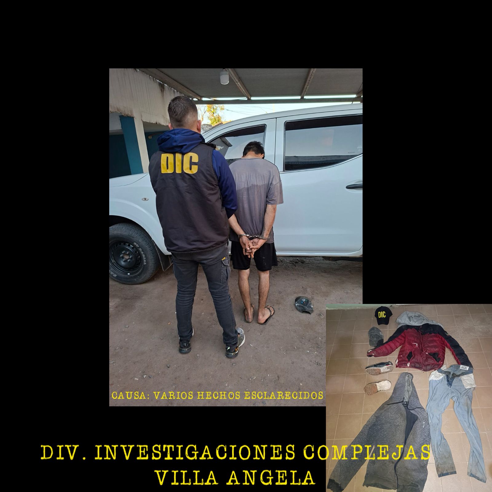 Villa &Aacute;ngela: INVESTIGACIONES COMPLEJAS ESCLARECI&Oacute; CINCO HECHOS Y APREHENDI&Oacute; A UN HOMBRE