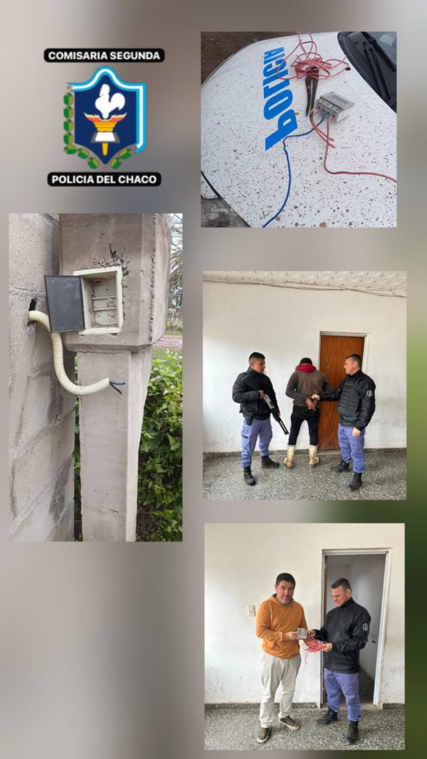 VILLA &Aacute;NGELA: LA COMISAR&Iacute;A SEGUNDA ESCLARECI&Oacute; UN ROBO Y RECUPER&Oacute; UN MEDIDOR Y CABLES