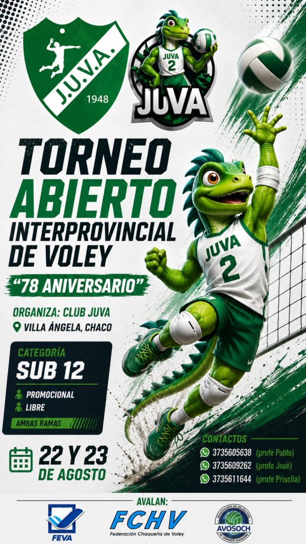 VILLA &Aacute;NGELA: CLUB JUVA SE PREPARA PARA RECIBIR UN GRAN TORNEO DE V&Oacute;LEY SUB 12