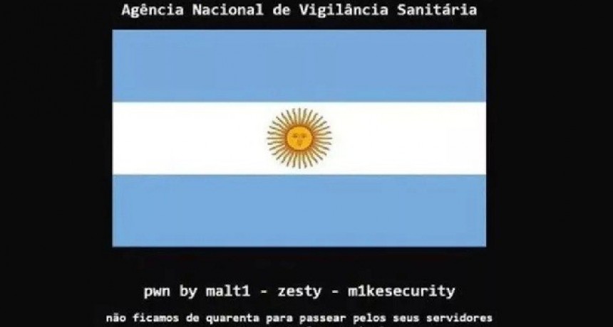 Hackearon la p&aacute;gina de Anvisa y pusieron la bandera Argentina