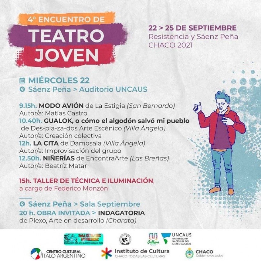 EL 22 Y 23 EN S&Aacute;ENZ PE&Ntilde;A, 24 Y 25 EN RESISTENCIA El Chaco vive el cuarto encuentro provincial de Teatro Joven