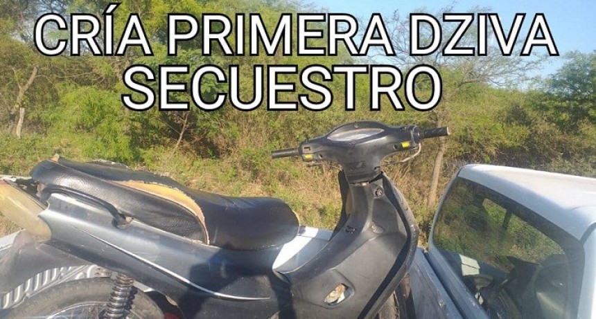 Villa &Aacute;ngela: Tras rastrillaje realizado en Zona del Reservorio  se encontr&oacute; una Motocicleta Sustra&iacute;da de S&uacute;per Club