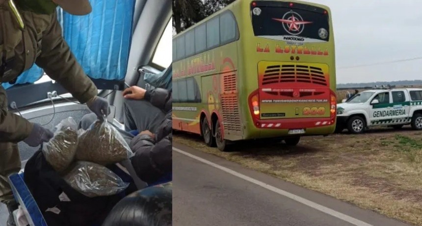 Atraparon a un joven que viajaba en micro desde Resistencia con tres kilos de marihuana