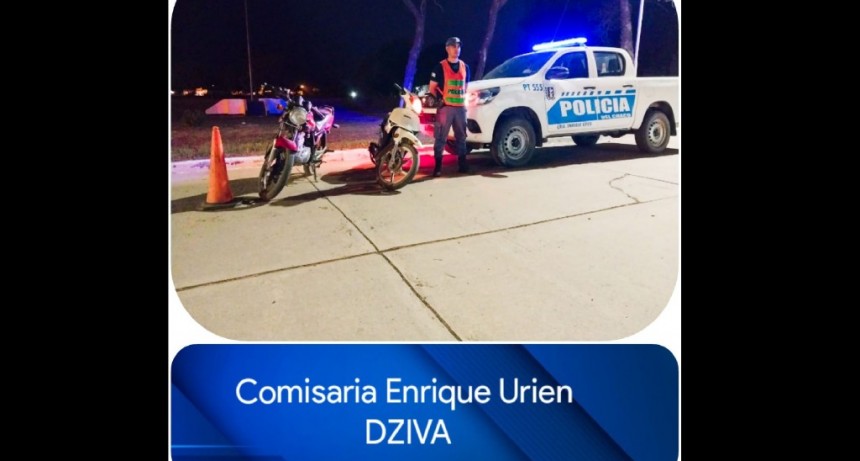 Enrique Urien: OPERATIVO DE PREVENCI&Oacute;N MOTOVEHICULAR  RESULT&Oacute; CON 2 MOTOCICLETAS SECUESTRADAS