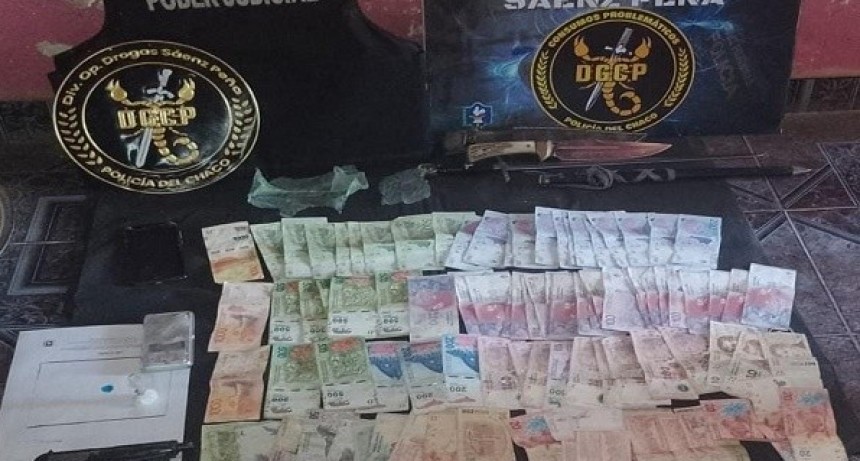 S&aacute;enz Pe&ntilde;a: EN ALLANAMIENTO SECUESTRAN COCAINA, DINERO, UN ARMA DE FUEGO Y DETIENEN A UN HOMBRE