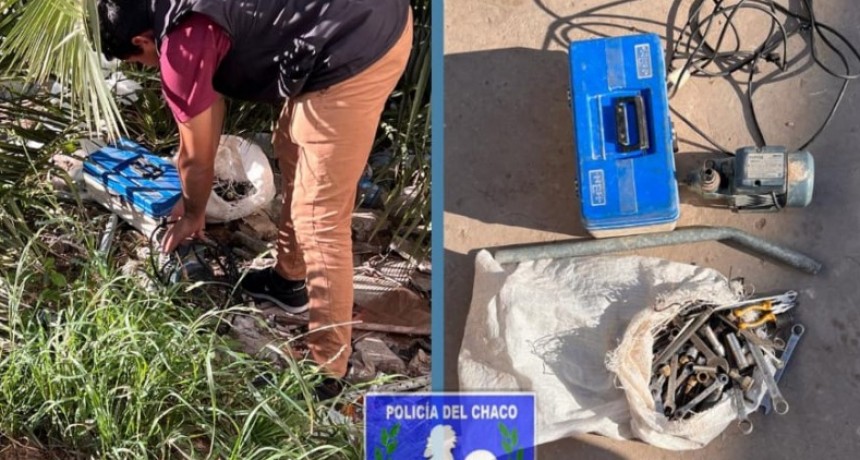 Villa &Aacute;ngela: OCULTARON ENTRE MALEZAS PERTENECIAS SUSTRAIDAS DE UN DOMICILIO