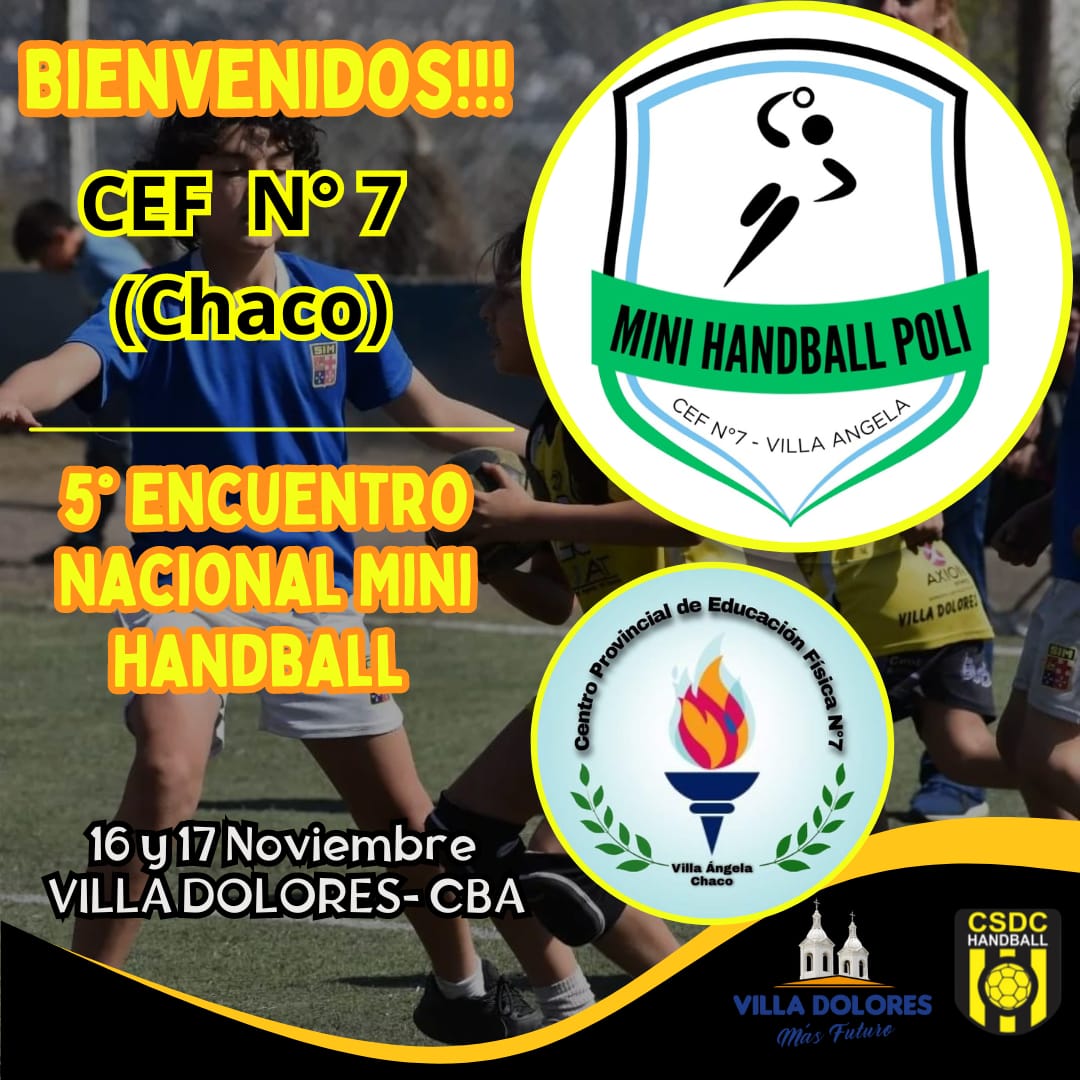 Villa Ángela: EL CEF N°7 PIDE COLABORACIÓN A LA COMUNIDAD PARA PARTICIPAR DEL 5°ENCUENTRO NACIONAL DE MINI HANDBALL EN CÓRDOBA