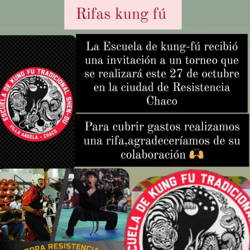 Villa &Aacute;ngela: La escuela de kung fu tradicional "SHEN DU" necesita colaboraci&oacute;n para participar del  torneo nacional &ldquo;COPA RESISTENCIA&rdquo; 