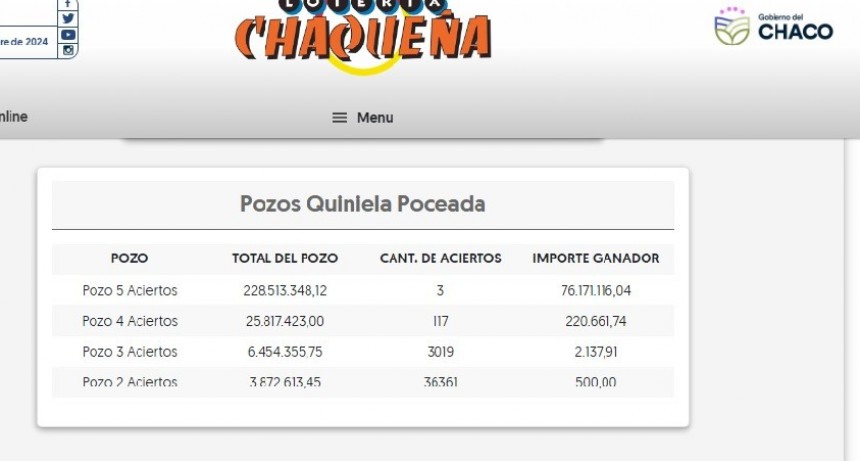 TRES NUEVOS GANADORES DE LA QUINIELA POCEADA, UNO ES DE VILLA &Aacute;NGELA