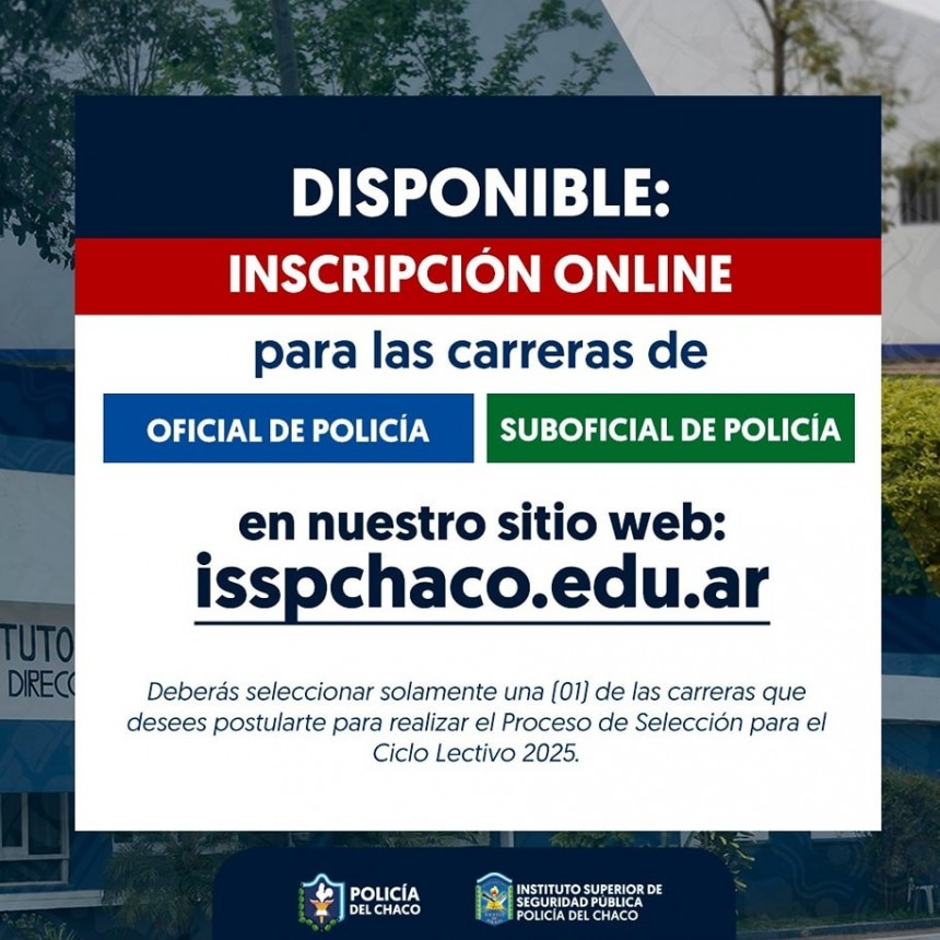  ABIERTA LA INSCRIPCI&Oacute;N ONLINE A LAS CARRERAS DE OFICIAL Y SUBOFICIAL DE LA POLiC&Iacute;A