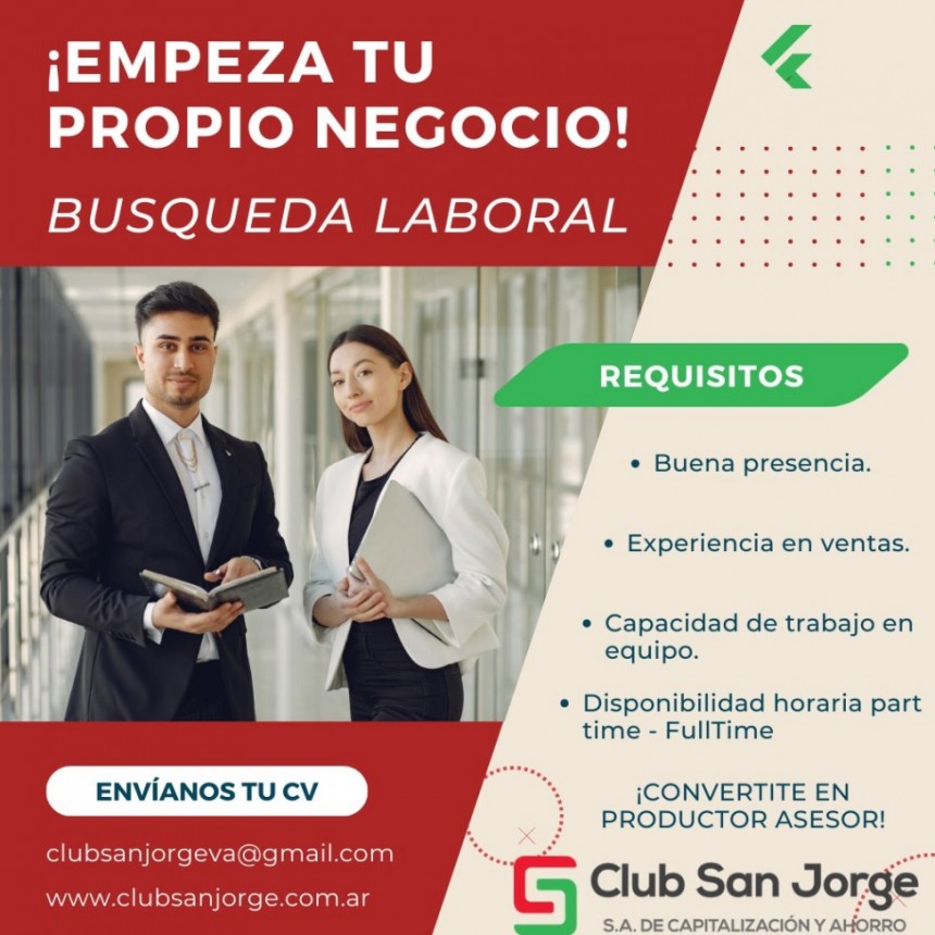 Villa &Aacute;ngela: Club San Jorge te ofrece una excelente oportunidad laboral con formaci&oacute;n profesional 