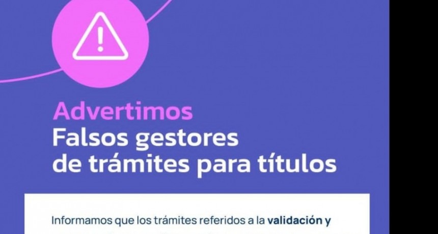 EDUCACI&Oacute;N ADVIERTE SOBRE FALSOS GESTORES DE TR&Aacute;MITES PARA T&Iacute;TULOS