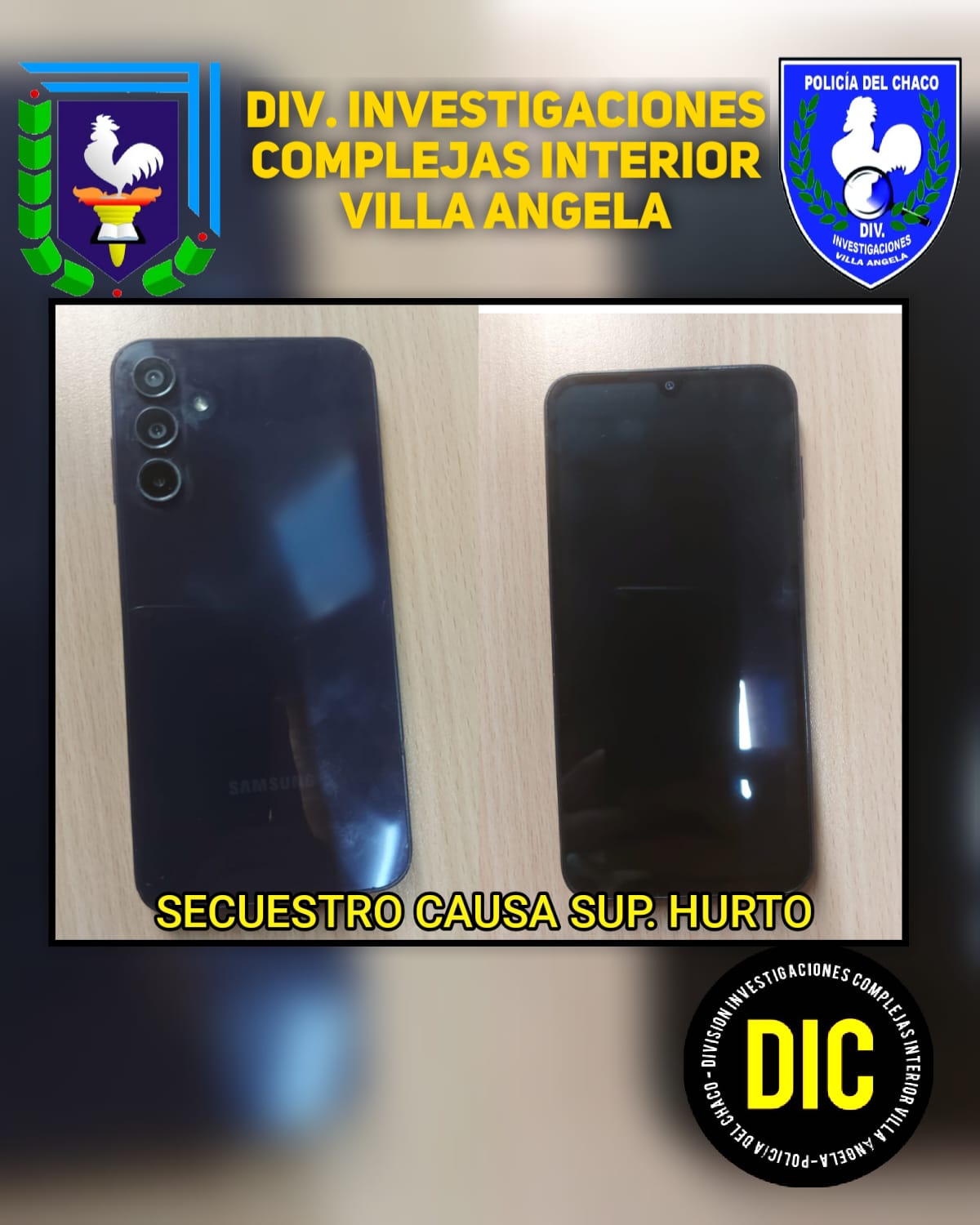 VILLA ÁNGELA: DIVISIÓN INVESTIGACIONES LOGRÓ RECUPERAR UN TELÉFONO CELULAR 