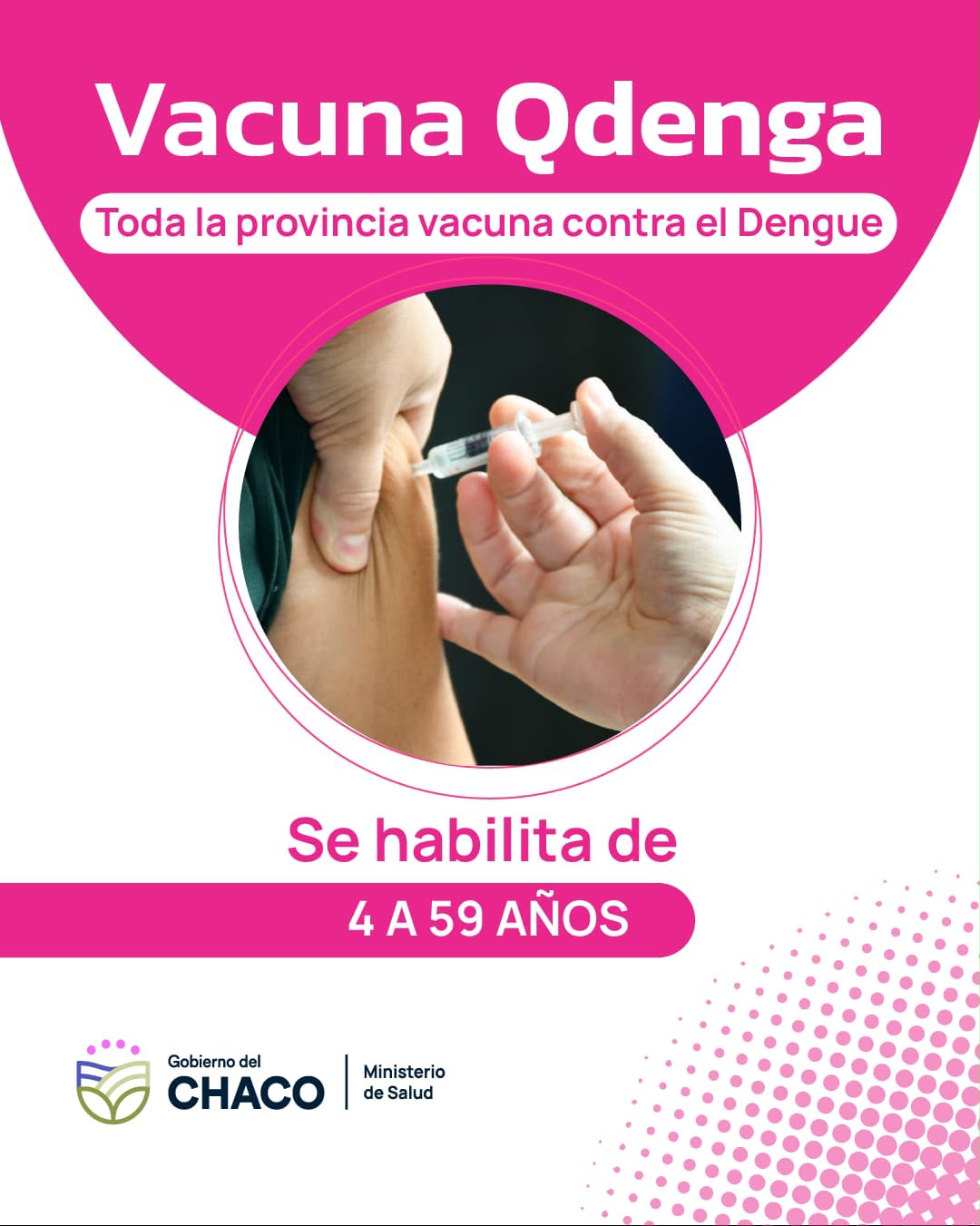 CHACO AMPL&Iacute;A LA VACUNACI&Oacute;N CONTRA EL DENGUE: QDENGA YA EST&Aacute; DISPONIBLE DESDE LOS 4 A&Ntilde;OS