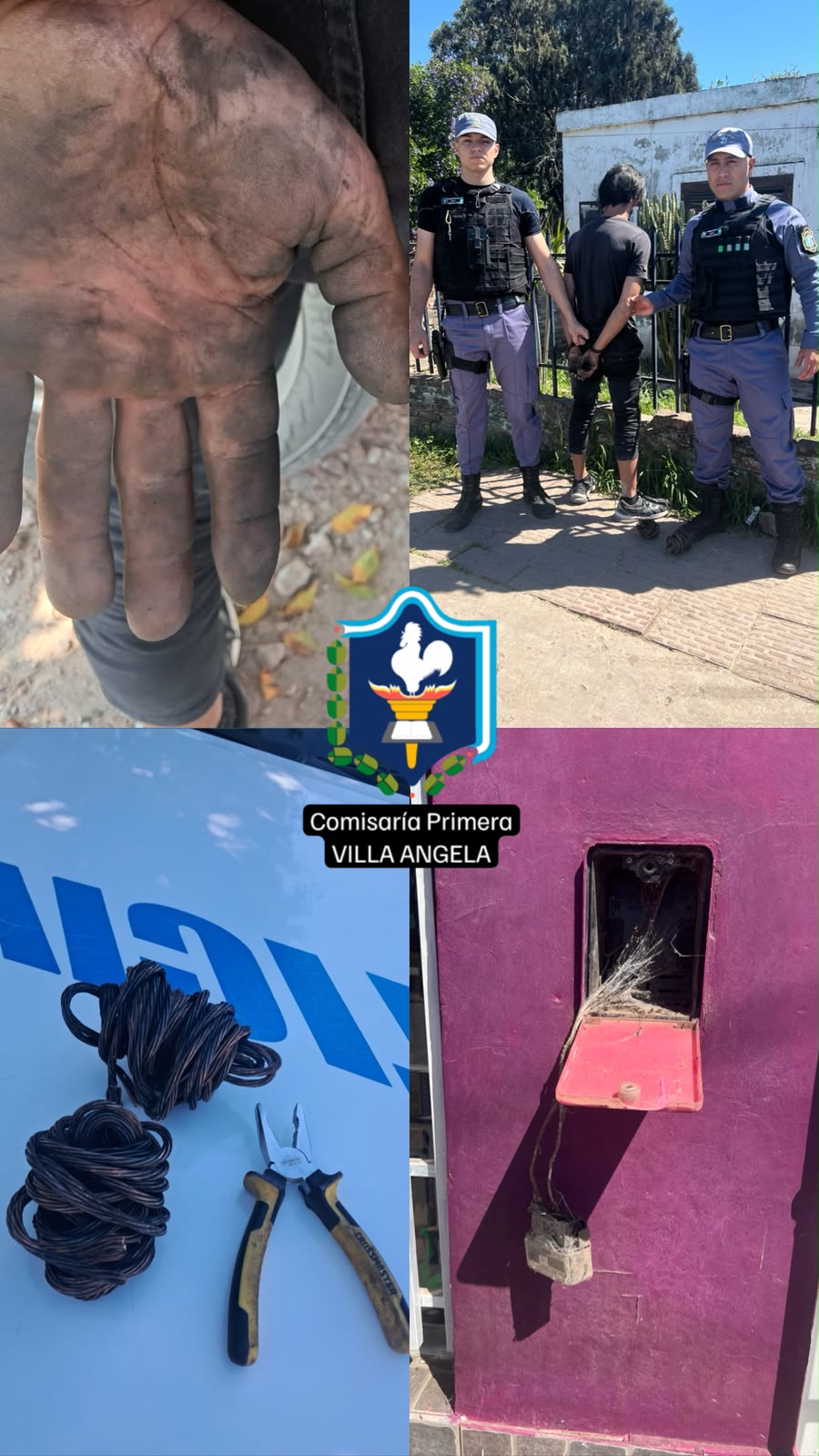 Villa &Aacute;ngela: lo sorprendieron sustrayendo cables de una vivienda y termin&oacute; detenido