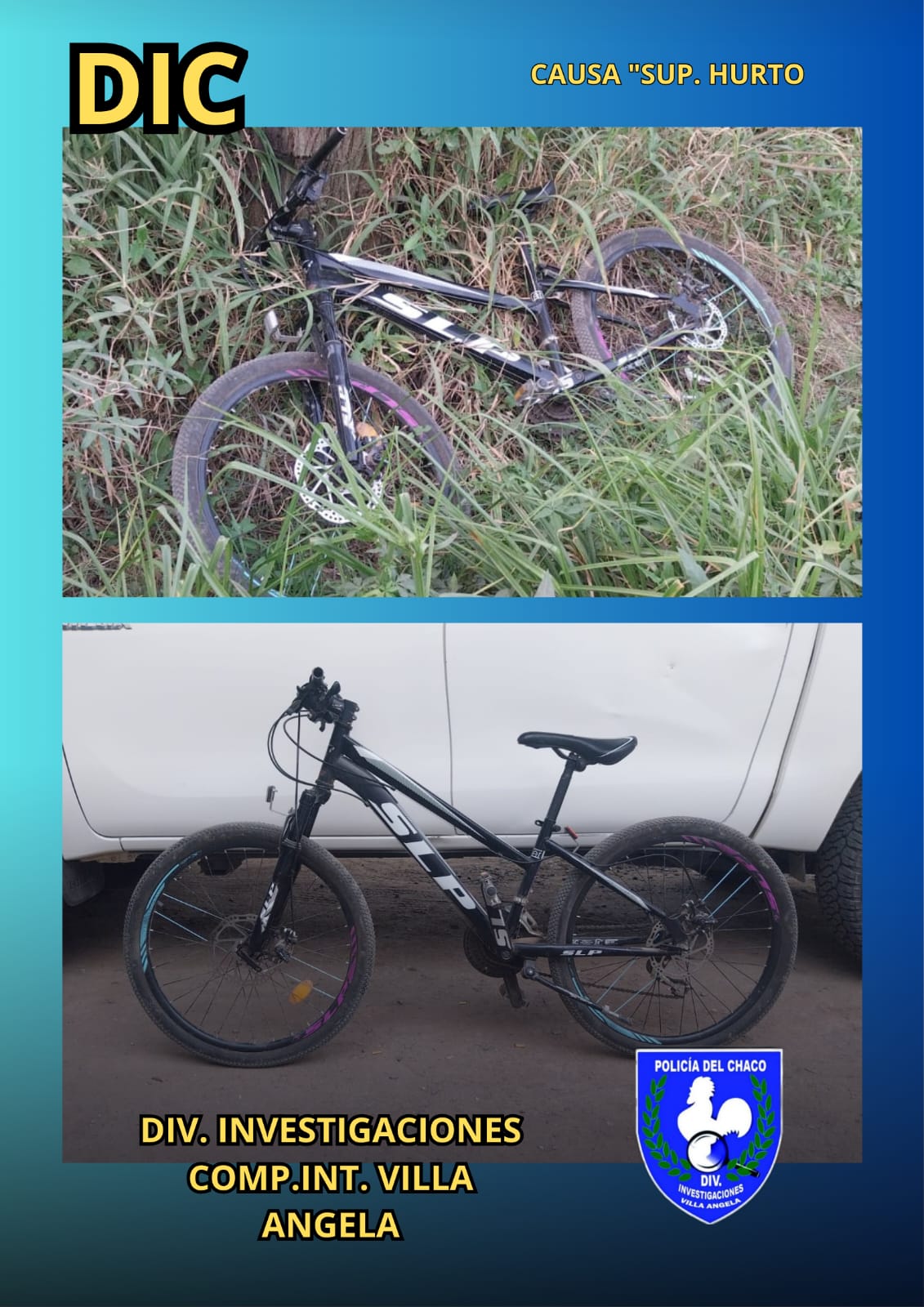 VILLA &Aacute;NGELA &ndash; RECUPERARON UNA BICICLETA SUSTRA&Iacute;DA
