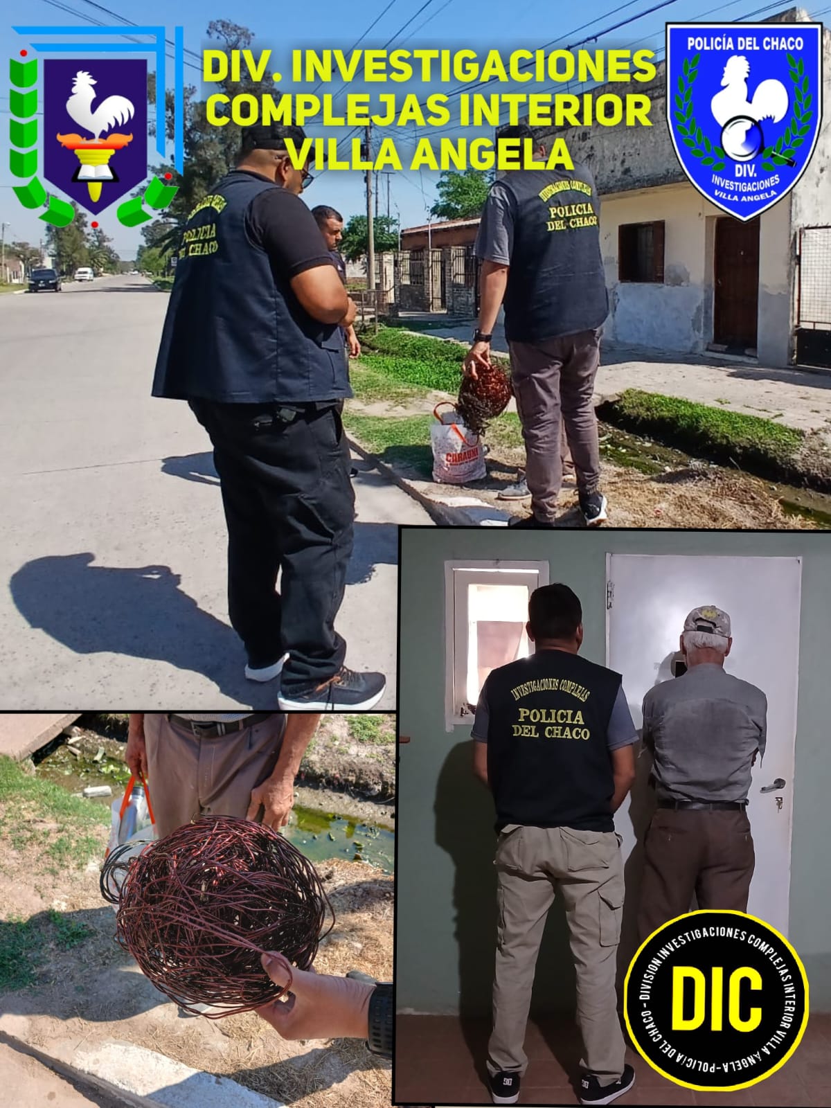Villa &Aacute;ngela: DETUVIERON A UN HOMBRE DE 66 A&Ntilde;OS POR QUEMAR CABLES EN UN TERRENO BALD&Iacute;O