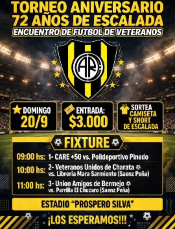 EL CLUB REMEDIOS DE ESCALADA FESTEJA SUS 72 AÑOS CON UN ENCUENTRO DE FÚTBOL VETERANOS