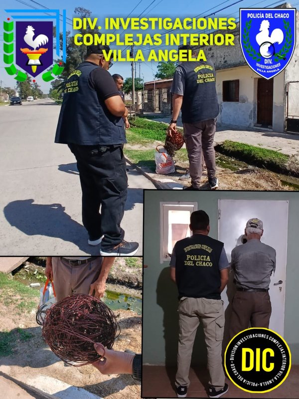 Villa &Aacute;ngela: DETUVIERON A UN HOMBRE DE 66 A&Ntilde;OS POR QUEMAR CABLES EN UN TERRENO BALD&Iacute;O