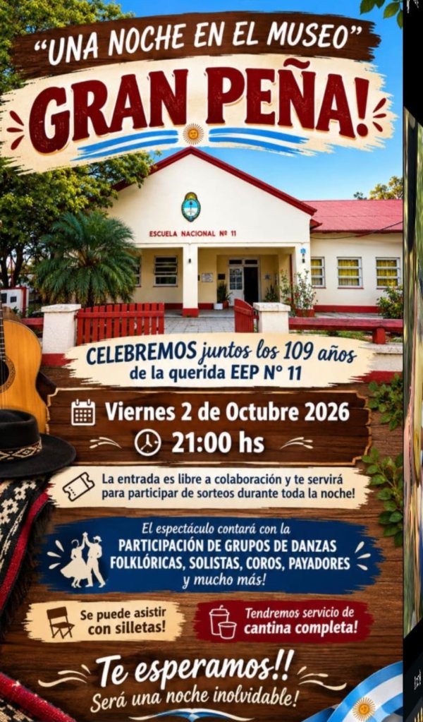 VILLA &Aacute;NGELA: LA ESCUELA 11 CELEBRAR&Aacute; SU ANIVERSARIO CON &ldquo;UNA NOCHE EN EL MUSEO&rdquo;