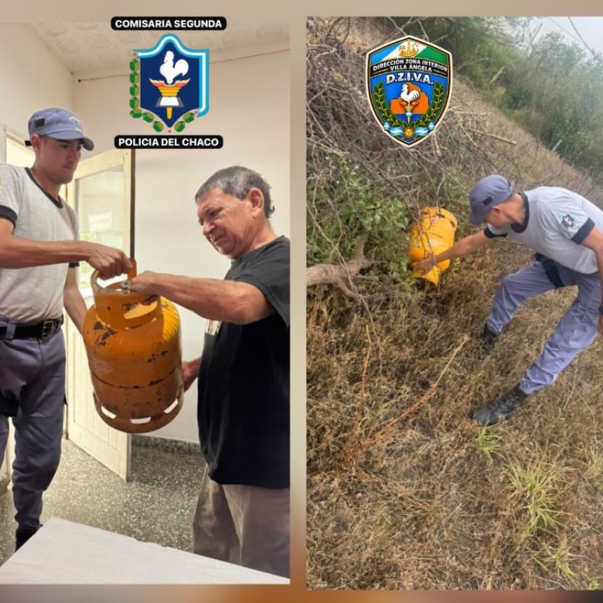 VILLA &Aacute;NGELA: ENCONTRARON OCULTO ENTRE LA MALEZA UN TUBO DE GAS ROBADO